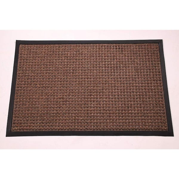 Unbranded Rhino Mats - Town N Country Brown 36 in. x 60 in. Entrance Mat
