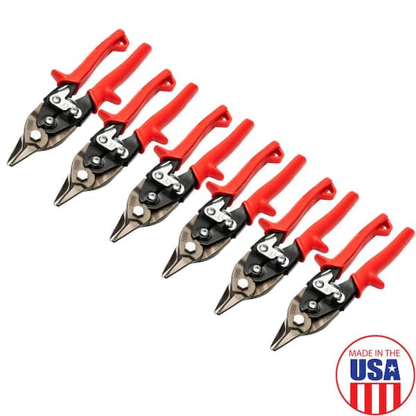 Crescent Wiss 9-1/4 in. Compound Action Straight, Left and Right Cut Bulldog Aviation Snip (6-Piece)