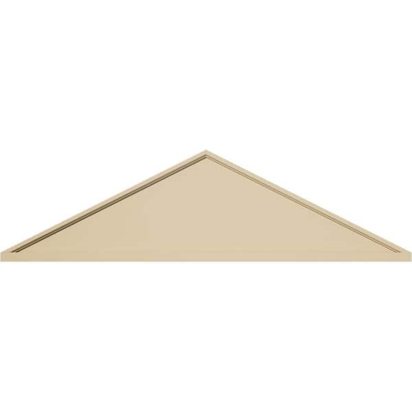 Ekena Millwork 46-in. W x 12-1/2-in. H x 2-in. P (Pitch 6/12) Peaked Cap Smooth Signature Urethane Pediment, Primed Tan