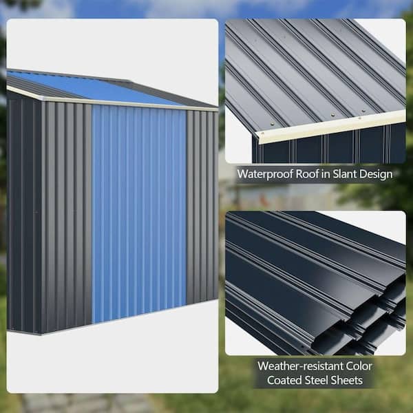 Clihome Shed Extension Kit, Outdoor Storage Space Expander, Adds