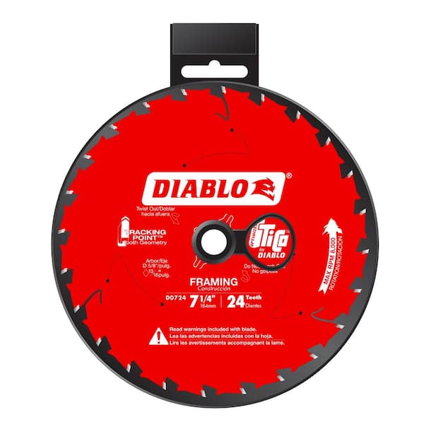 DIABLO 7-1/4in. x 24-Teeth Tracking Point Framing Saw Blade for