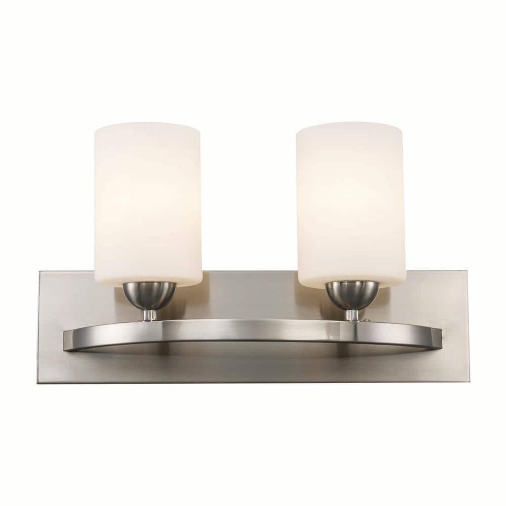 Moonlight Brushed Nickel Frosted Glass Vanity Light