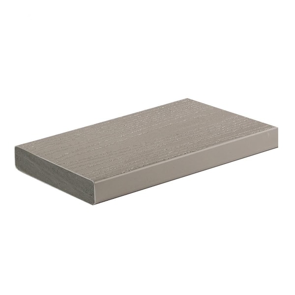 TimberTech Advanced PVC Harvest 5/4 in. x 6 in. x 1 ft. Square Slate Gray PVC Sample (Actual: 1 in. x 5 1/2 in. x 1 ft)