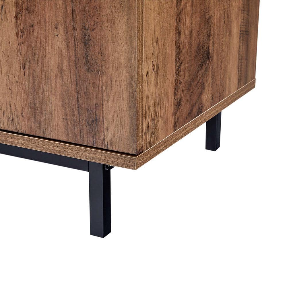 Brooklyn 59'' Brown Acacia Sideboard with Metal Legs