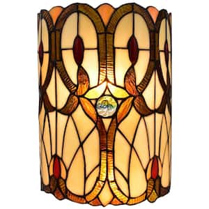 2-Light Multi-Colored Tiffany Style Geometric Wall Sconce