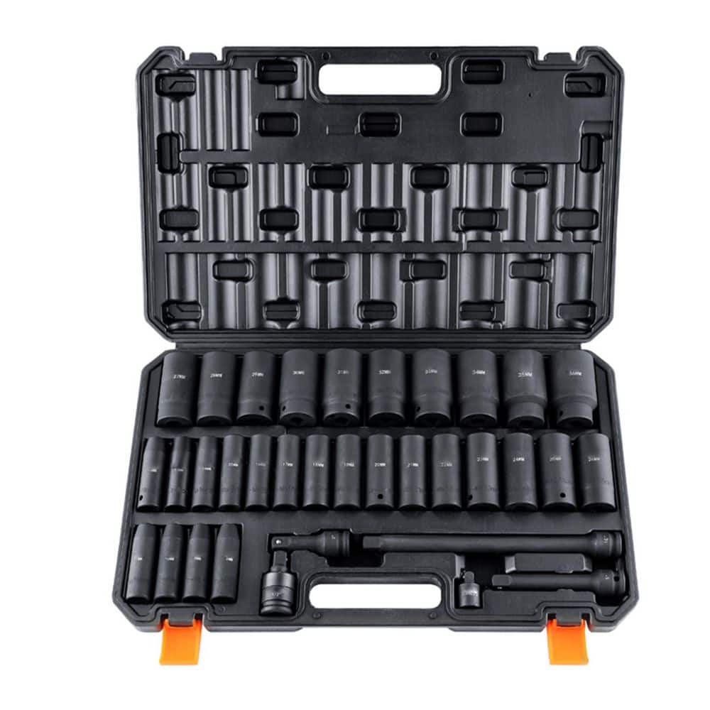 1/2 in. Drive Impact Socket Set, 34 Piece Socket Set Metric 8-36 mm, 6 Point Cr-MO Alloy Steel for Auto Repair price history on PriceWatchPro