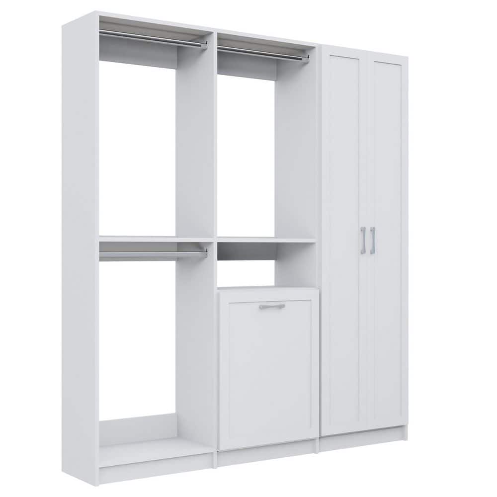 Alto Laundry Room 72 in W White Shaker Double Hang, Hang w Hamper and Shelf Tower w Doors 13-Shelf Wood Closet System price history on PriceWatchPro