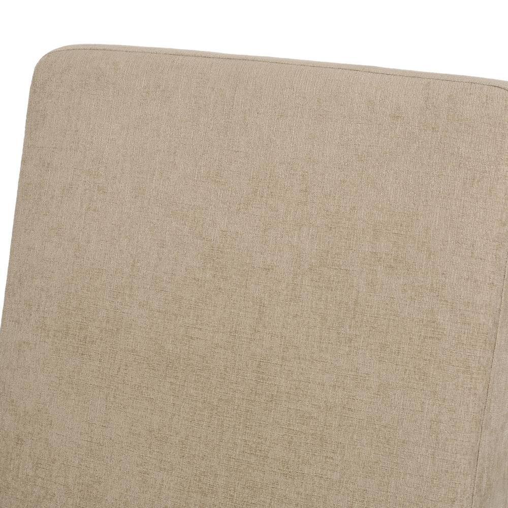 Sand and Brown Manual Pushback Wood Recliner