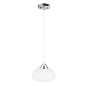 Griffin 1-Light Brushed Steel Plug-In or Hardwire Pendant Lighting with 15 ft. Cord