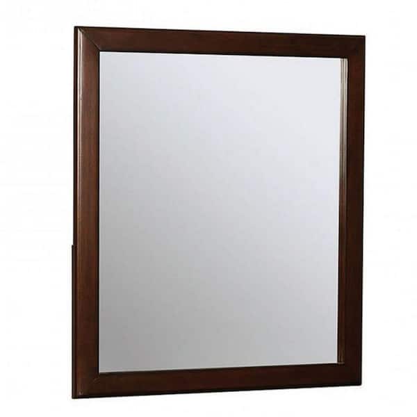 Benjara 32.25 in. x 36 in. Modern Rectangle Wooden Framed Decorative Mirror