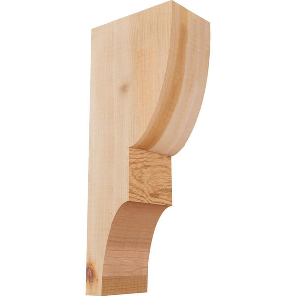 Ekena Millwork 3-1/2 in. x 6 in. x 14 in. Western Red Cedar Ridgewood Smooth Corbel
