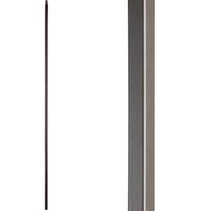 Versatile 44 in. x 0.5 in. Ash Grey Plain Square Bar Hollow Wrought Iron Baluster