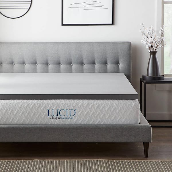 Lucid Comfort Collection 2 Inch Aloe Infused Memory Foam Topper - Full