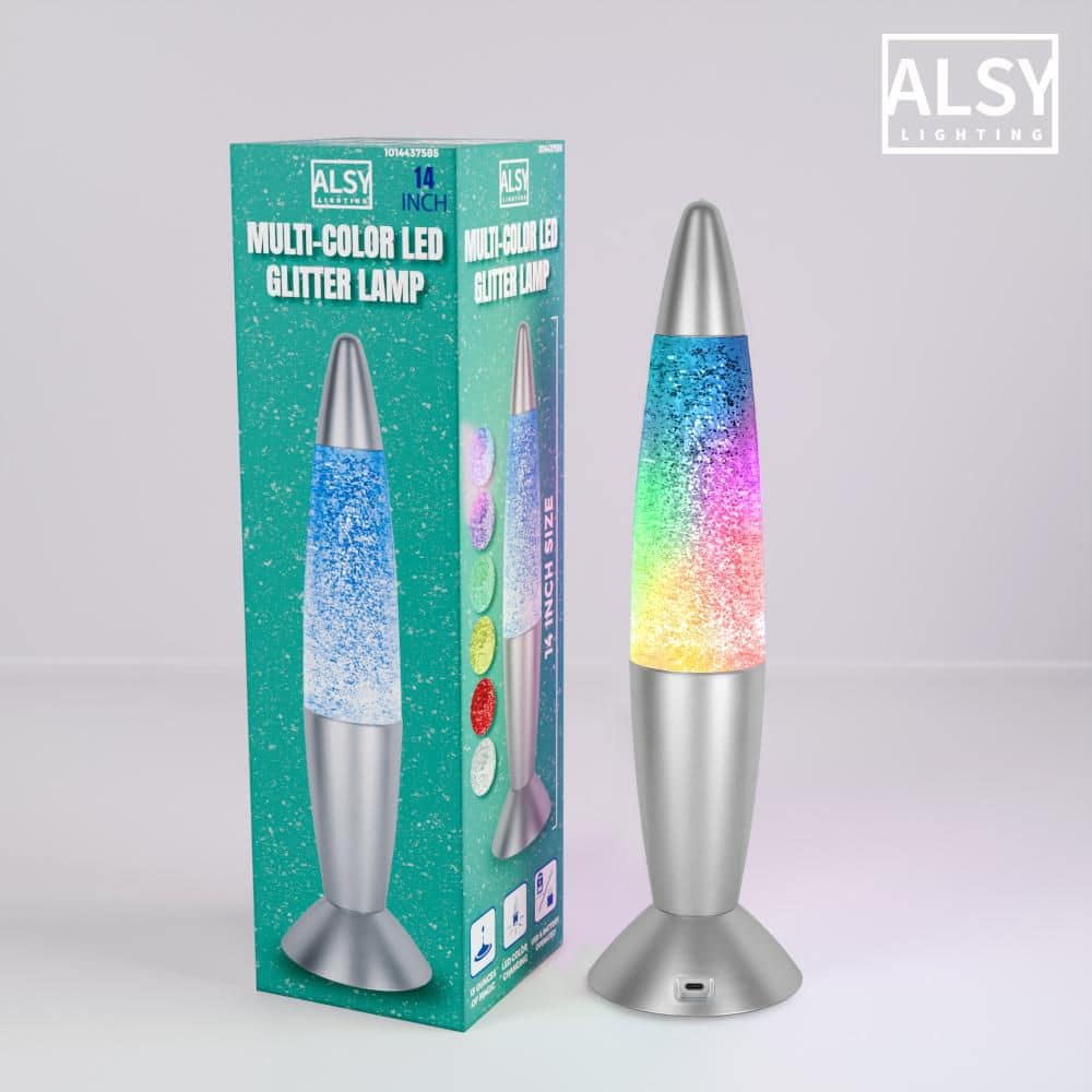 Alsy 14 in. Glitter Lamp Battery-Operated Color-Changing 24411-000