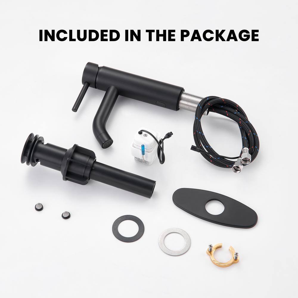 Matte Black Stainless Steel Touchless Bathroom Sink Faucet