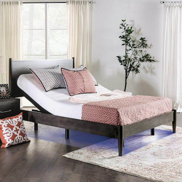 Furniture of America Harmony Black California King Adjustable Bed Frame with Adjustable Lumbar