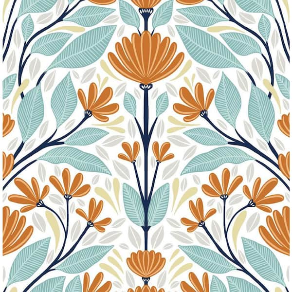 NextWall Acanthus Floral Peel and Stick Wallpaper Daydream Grey  Pearl  Blue   Amazoncom