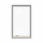 28.75 in. x 48.75 in. W-2500 Series White Painted Clad Wood Left-Handed Casement Window with BetterVue Mesh Screen