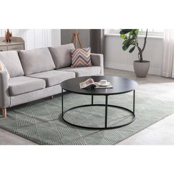 Fiji Black Aluminum and Grey Linen Cushion 3 Pc. Sectional Group with 32  in. Sq. Coffee Table