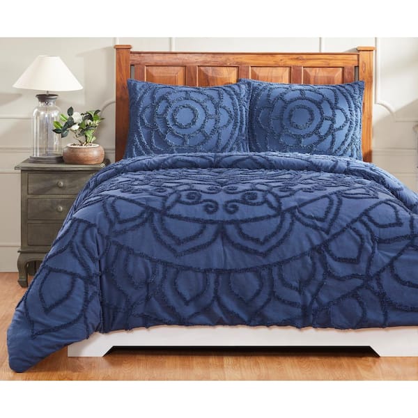 Home Decorators Collection Salina 3-Piece White and Blue Embroidered Floral  Cotton Full/Queen Comforter Set F5000272180TC - The Home Depot