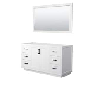 Miranda 59.25 in. W x 21.75 in. D Single Bath Vanity Cabinet Only with Mirror in White