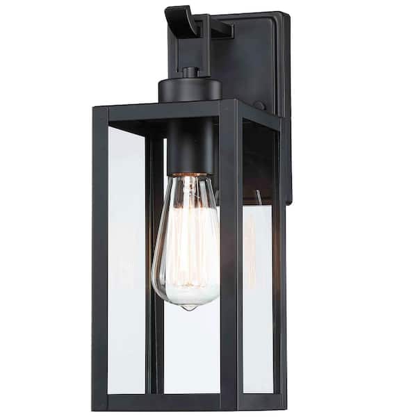 Pia Ricco 1-Light Black Outdoor Wall Sconces Fixture 60-Watt Max