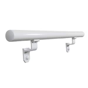 4 ft. White Aluminum Round Straight Handrail Kit