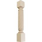 5 in. x 5 in. x 35-1/2 in. Unfinished Rubberwood Hamilton Rope Cabinet Column