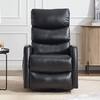 Black PU leather recliner rocker chair full view.
