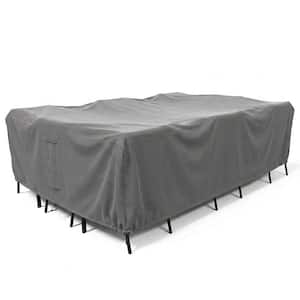 Patio Table and Chair Set Cover - Durable and Water Resistant Outdoor Furniture Cover - Large - Grey