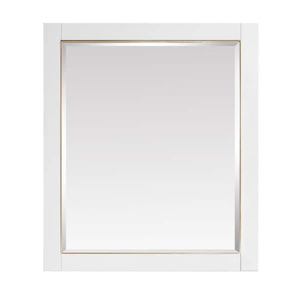 Avanity Allie 28 in. W x 32.00 in. H Framed Rectangular Beveled Edge Bathroom Vanity Mirror in White