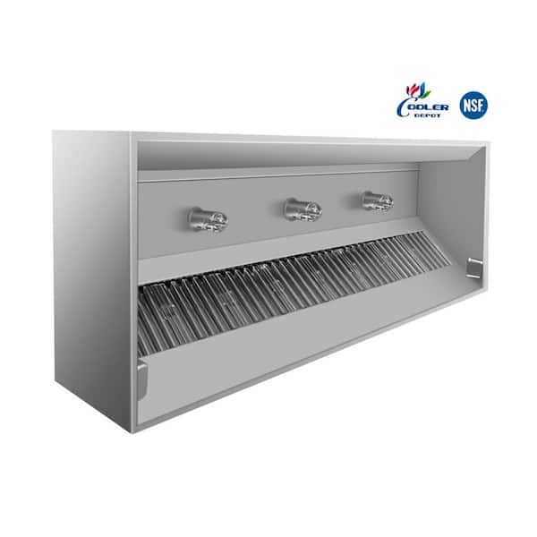 10 ft. W Ducted Commercial Kitchen Range Hood in Stainless Steel