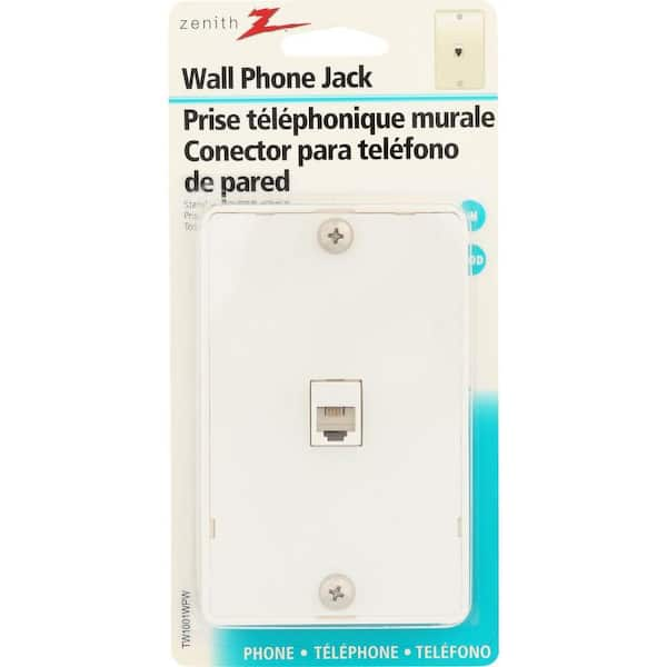 Zenith Universal Phone Wall Jack, White TW1001WPW - The Home Depot