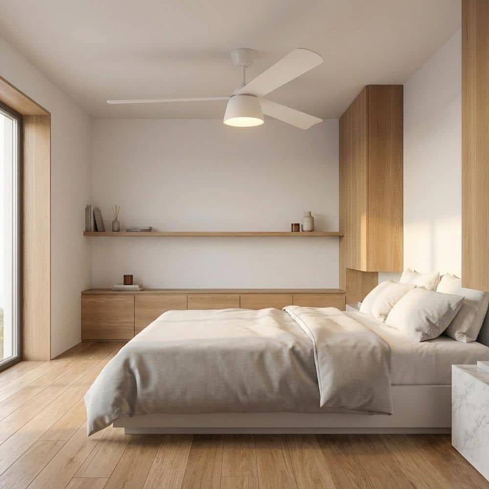 Studio 60 in. Matte White Downrod Mount Standard Indoor/Outdoor Smart LED Ceiling Fan with Remote Included price history on PriceWatchPro