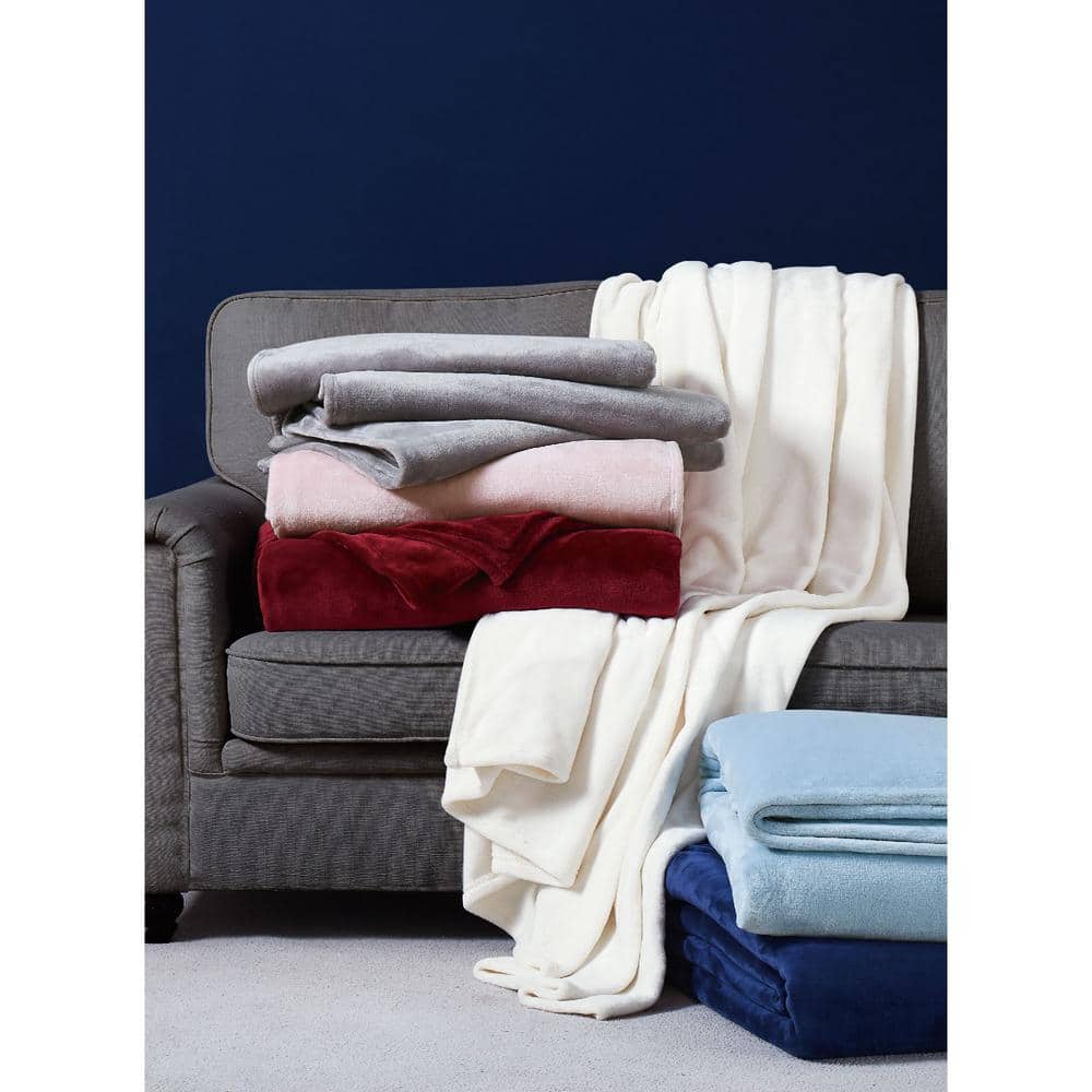Navy Velvet Plush Full/Queen Blanket