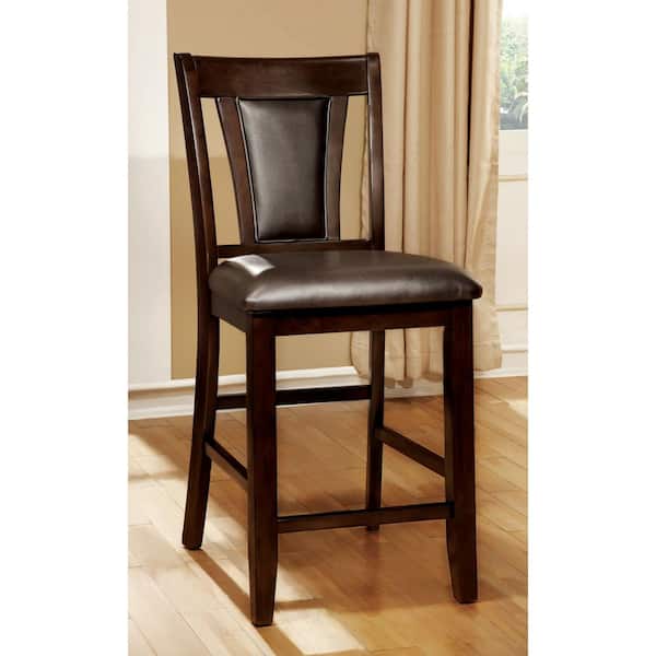 William's Home Furnishing Brent II Dark Cherry and Espresso Transitional Style Counter Height Chair (2-Pack)