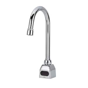 AquaSense Battery Powered Touchless Single Hole Gooseneck Bathroom Faucet with 0.5 GPM Aerator in Chrome