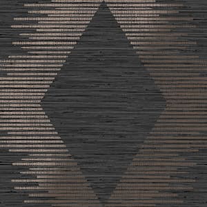 Serenity Geo Black and Rose Gold Non-Woven Paper Removable Wallpaper