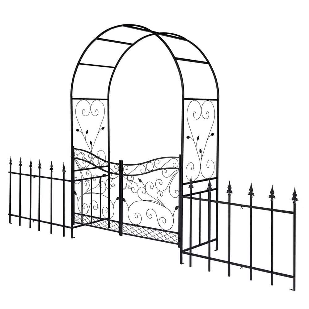 86.6 in. x 137 in. Outdoor Iron Arbor with Gate and Fence price history on PriceWatchPro