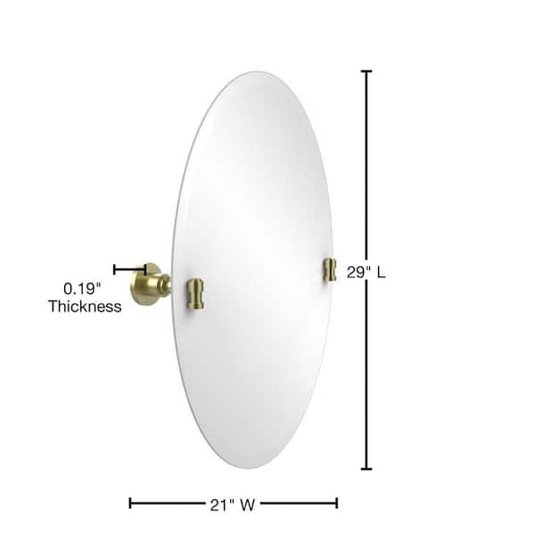 Allied Brass Washington Square Collection 21 in. x 29 in. Frameless Oval  Single Tilt Mirror with Beveled Edge in Satin Brass WS-91-SBR The Home  Depot