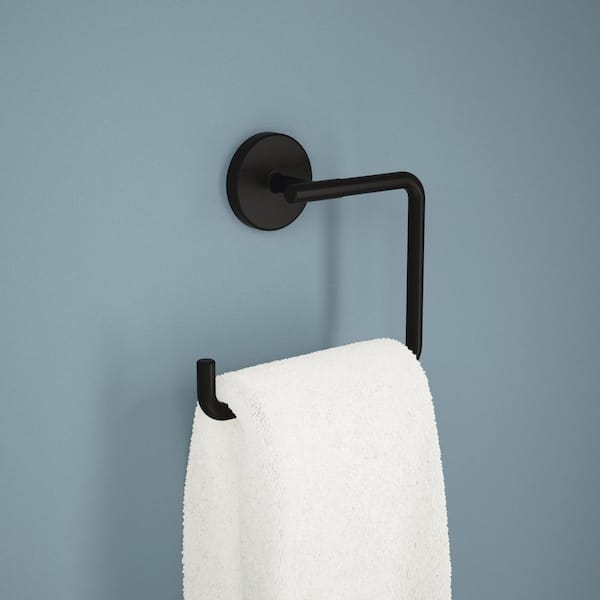 Trinsic Wall Mounted Towel Ring in Matte Black