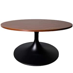 Verve 27 in. Brown Round MDF Coffee Table