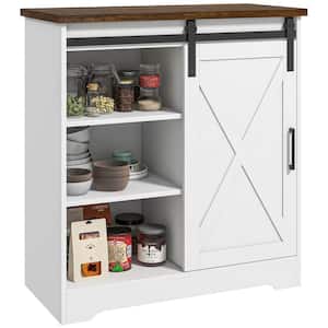 White 35.25 in. H Storage Cabinet with Adjustable Shelves