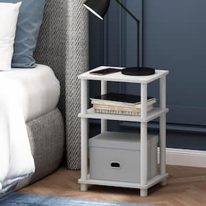 Just 3-Tier Turn-N-Tube Open Storage Nightstand, 1-Pack, White/White