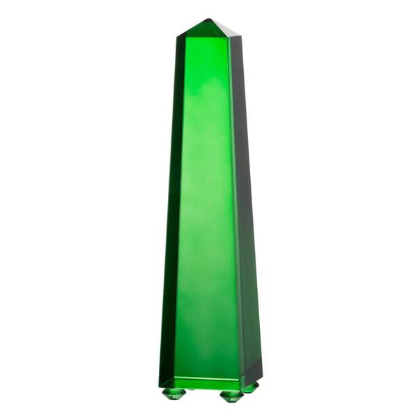 A & B Home 12 in. Green Alighieri Obelisk