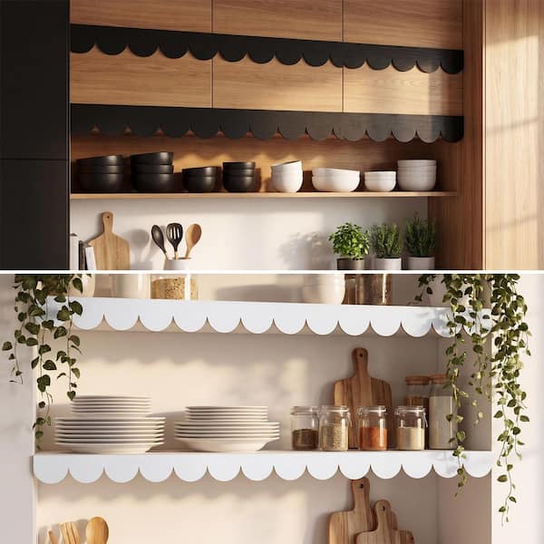 15.75 in. Scalloped Decorative Composite Drywall Corner Bead Trim for Home Wall Cabinet Finial Wood Natural (12-Pack)