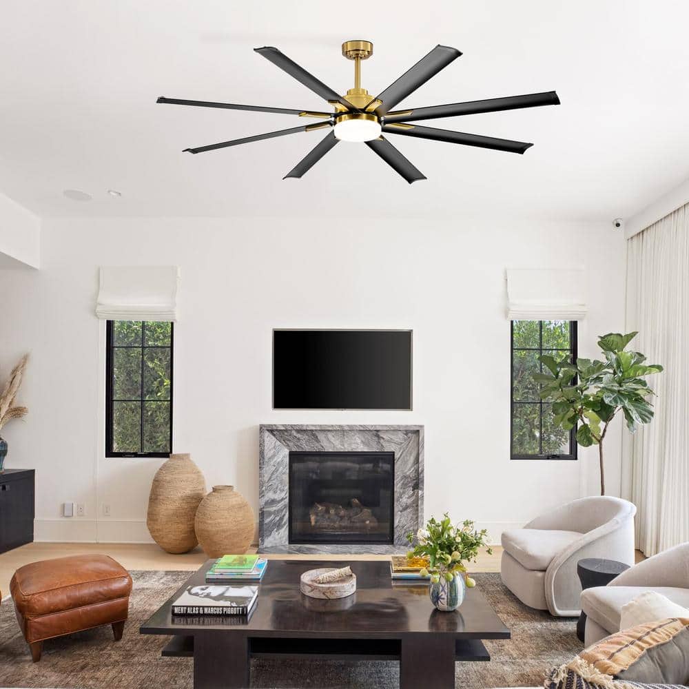 Vincent 72'' Black and Gold Aluminum Ceiling Fan with Remote