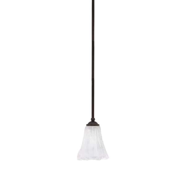Unbranded Clevelend 100-Watt 1-Light Brown Pendant Mini Pendant Light with 5" Italian Ice Glass Shade and Light Bulb Not Included