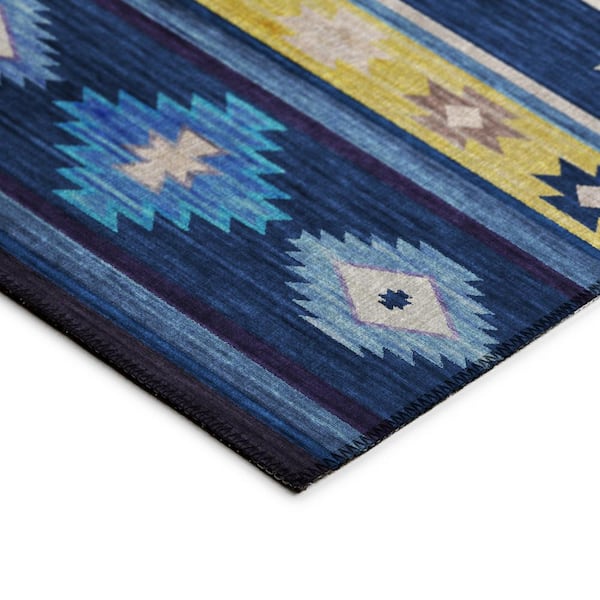 Sonora Blue 9 ft. x 12 ft. Geometric Indoor/Outdoor Area Rug