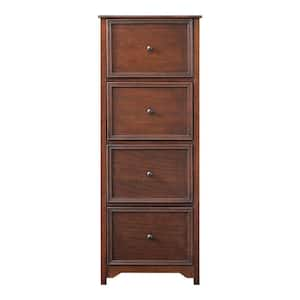 Bradstone 4 Drawer Walnut Brown Wood File Cabinet